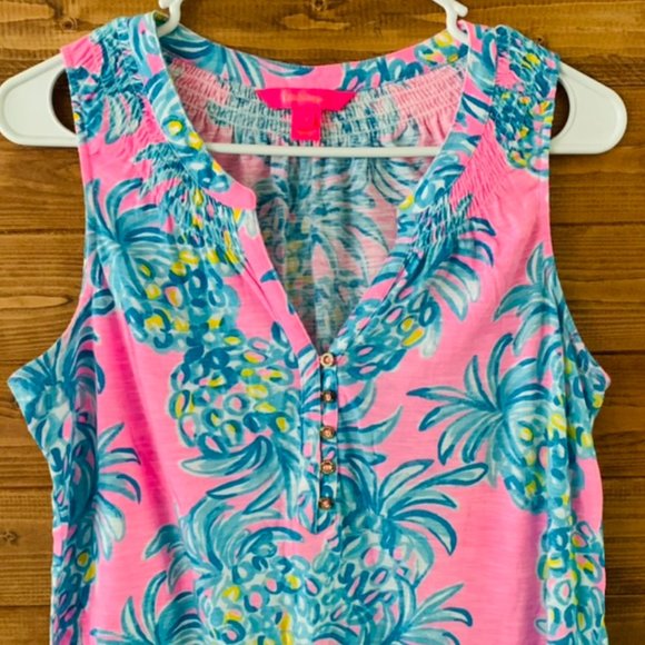 Lilly Pulitzer Essie Tank Pelican Pink Beat The Heat size S - Picture 2 of 3